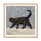 'Snow Cat' Kat in Sneeuw Art Print - Enikő Eged - SuperMatique