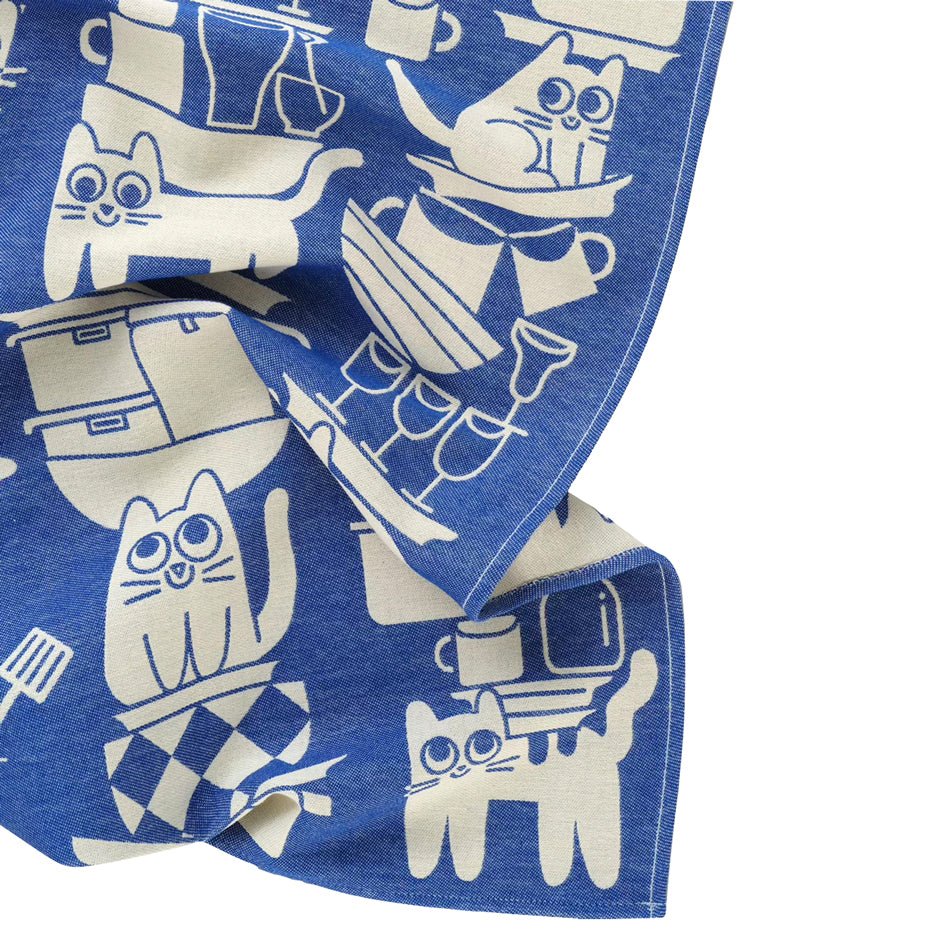 Theedoek Geweven Katoen 'Keuken Katten' - Wrap - SuperMatique