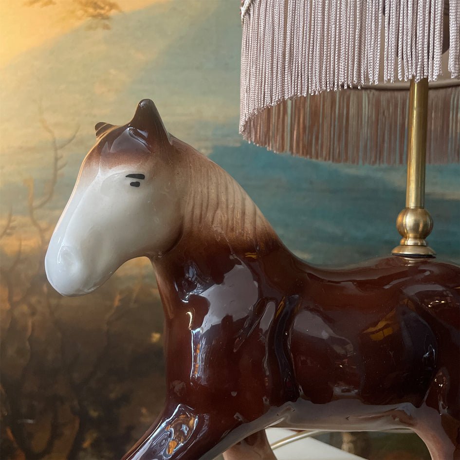 Vintage Decoratieve Keramiek Lamp Paard - t.i.p. Lights - SuperMatique
