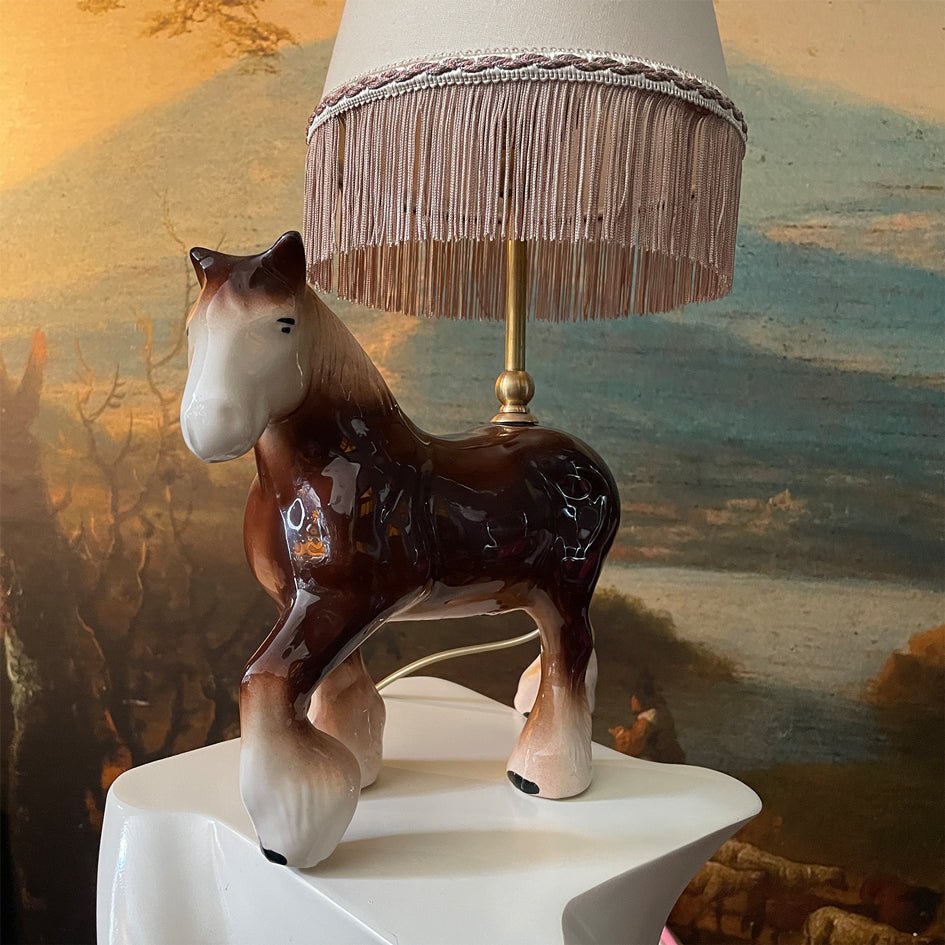Vintage Decoratieve Keramiek Lamp Paard - t.i.p. Lights - SuperMatique