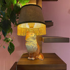 Vintage Keramiek Dierenlamp Rood - Witte Kat - t.i.p. Lights - SuperMatique