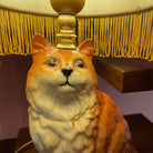 Vintage Keramiek Dierenlamp Rood - Witte Kat - t.i.p. Lights - SuperMatique