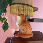 Vintage Keramiek Dierenlamp Rood - Witte Kat - t.i.p. Lights - SuperMatique