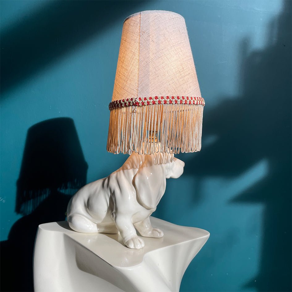Vintage Keramiek Witte Cocker Spaniël Tafellamp - t.i.p. Lights - SuperMatique