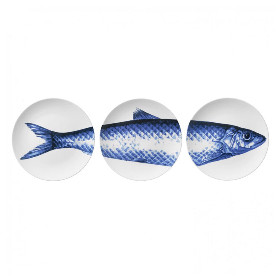 Vis Borden Set van 3 - Heinen Delftsblauw - SuperMatique