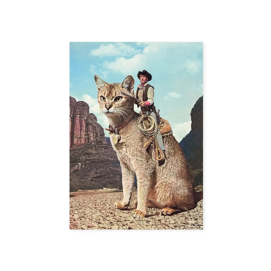 Wenskaart 'Cat Lone Ranger' - East End Prints - SuperMatique