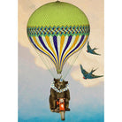 Wenskaart 'Green Hot Air Balloon' - Madame Treacle - SuperMatique