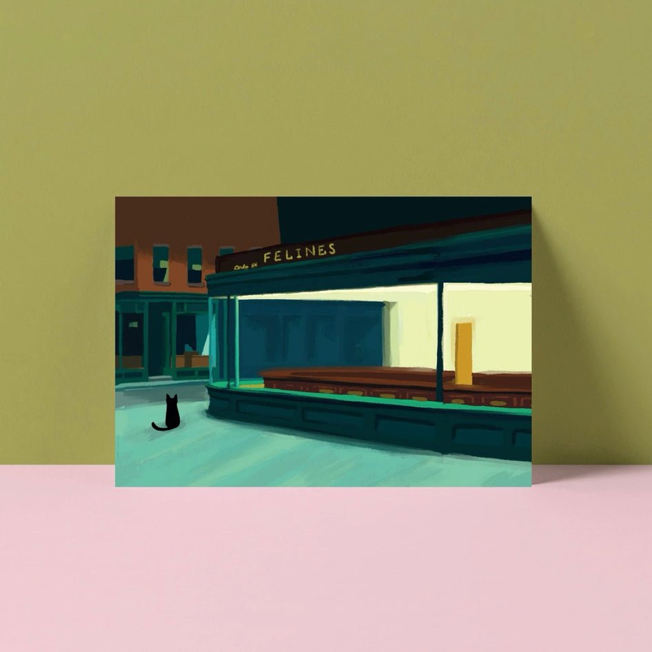 Wenskaart Hoppurr 'Felines at Night' - Niaski - SuperMatique