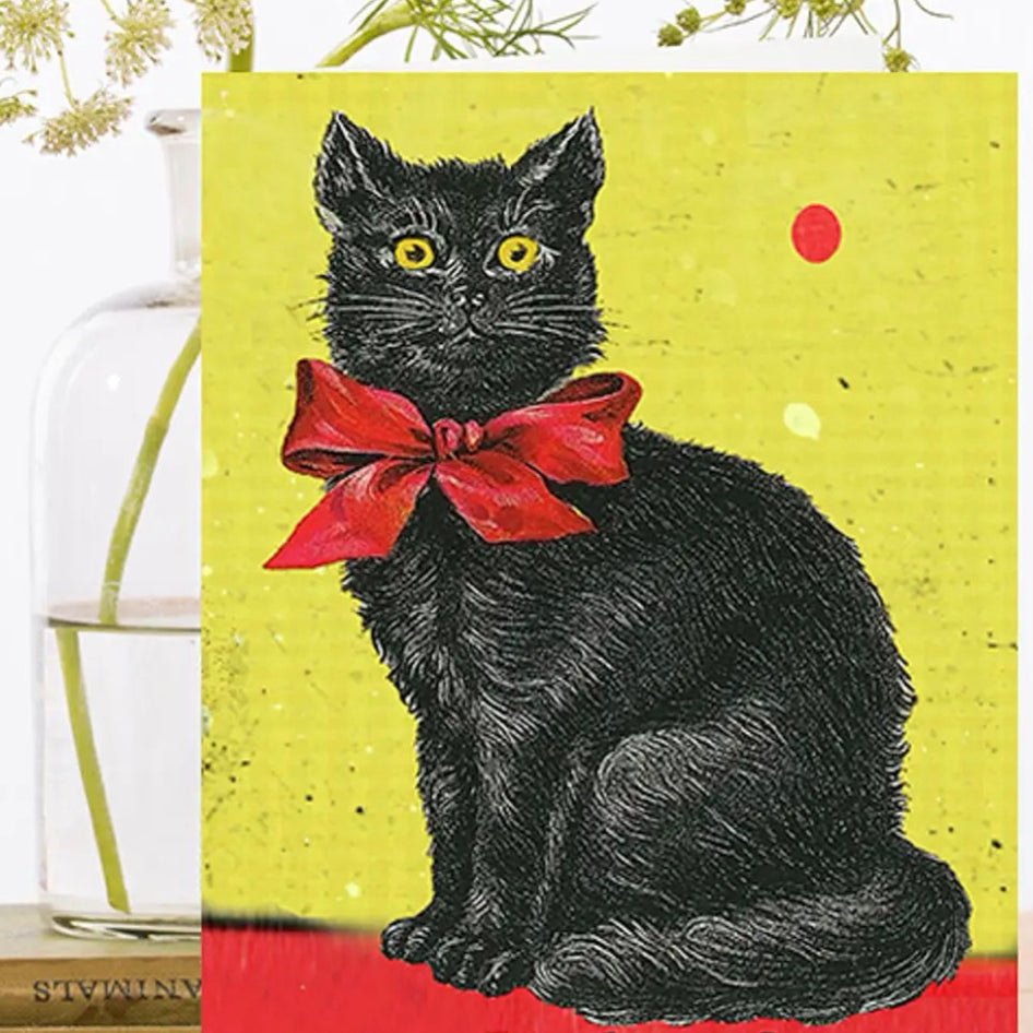 Wenskaart 'Lucky Black Cat' - Madame Treacle - SuperMatique