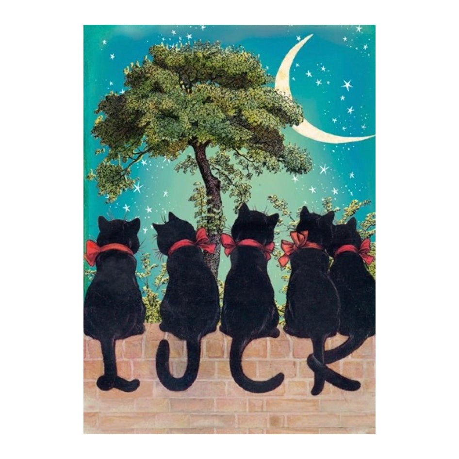 Wenskaart 'Lucky Cats Under The Moon' - Madame Treacle - SuperMatique
