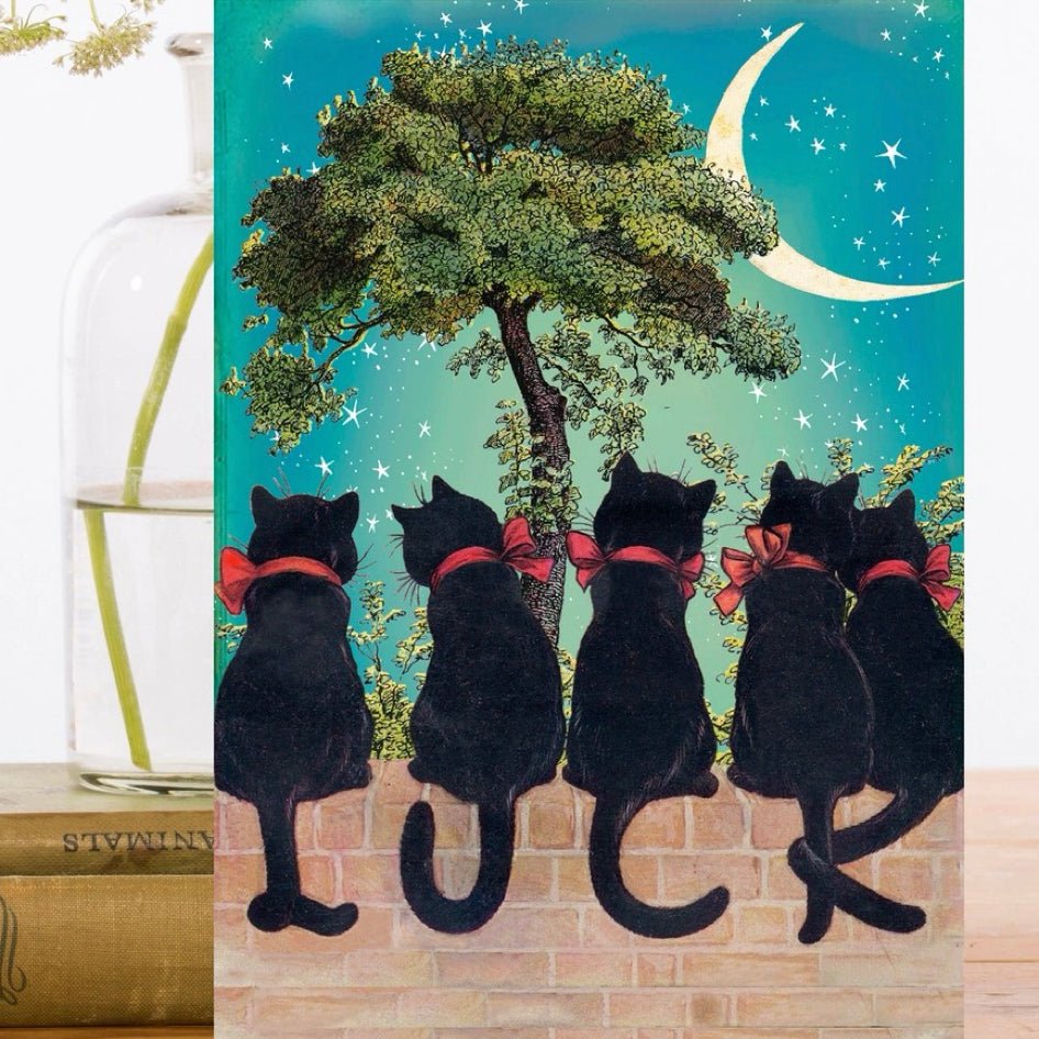 Wenskaart 'Lucky Cats Under The Moon' - Madame Treacle - SuperMatique