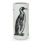 Afbeelding van keramische witte paraplubak met een pinguin - SuperMatique