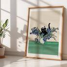 Zwarte Kat Met Irissen Art Print - Niaski - SuperMatique