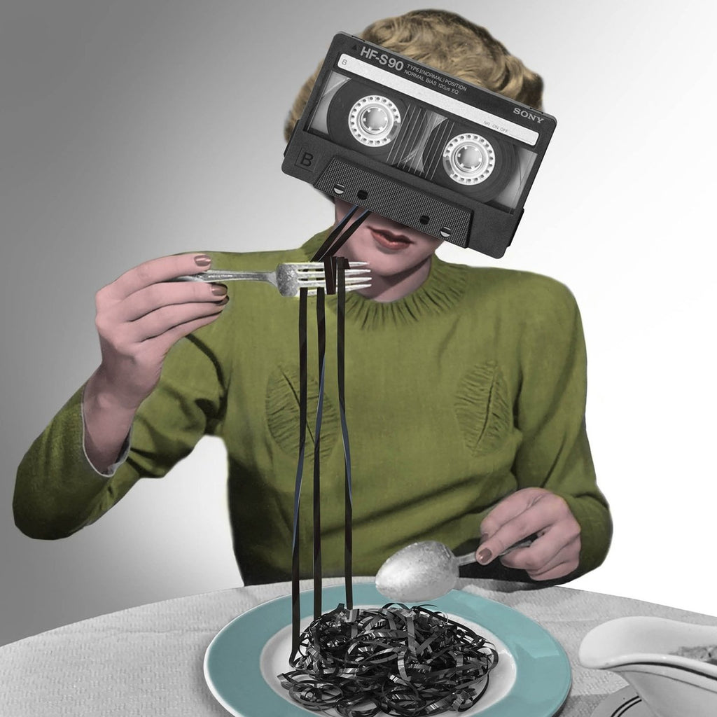 Ansichtkaart Eating spaghetti was always a bit of a struggle for her - SuperMatique