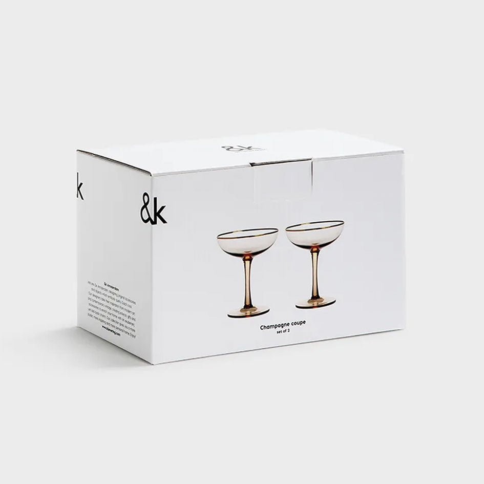 Champagne coupe roze set van 2 &Klevering - SuperMatique