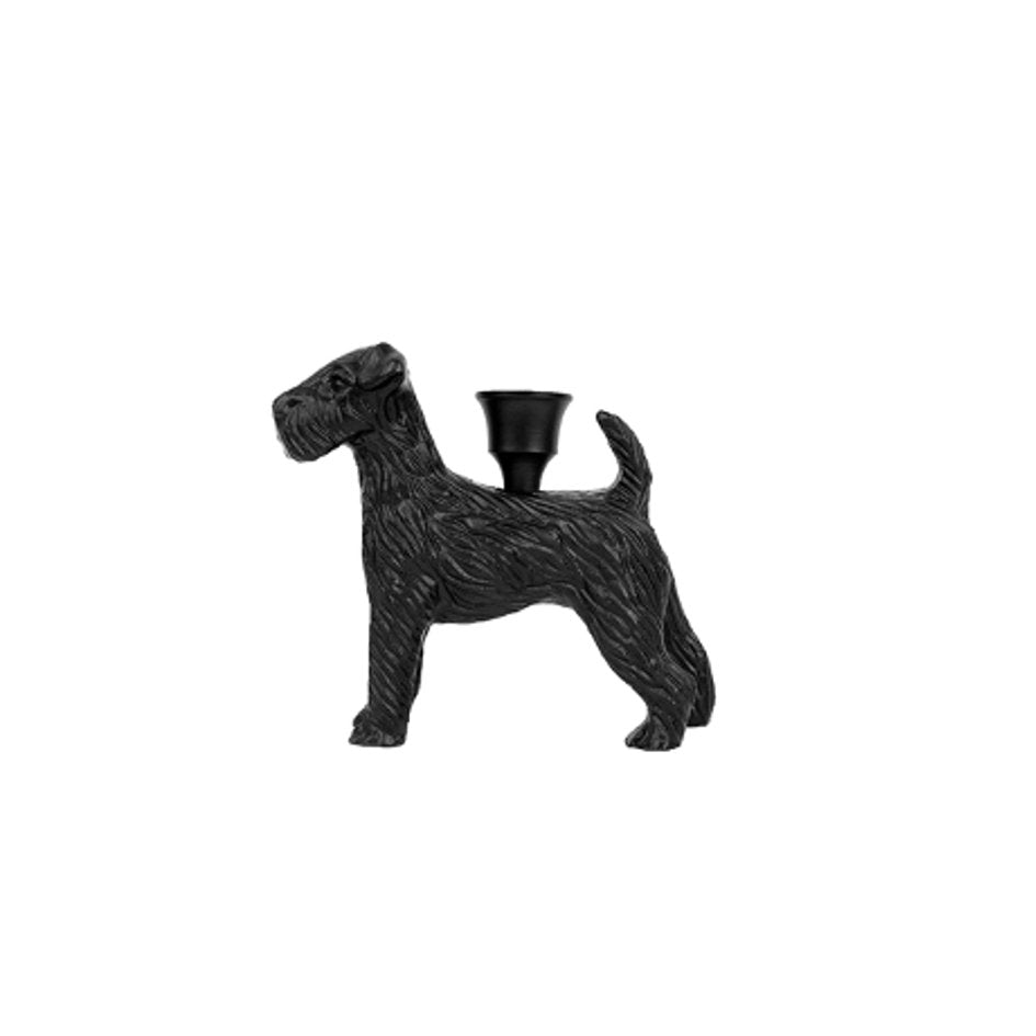 Fox Terrier Hond kandelaar zwart Vanilla Fly - SuperMatique