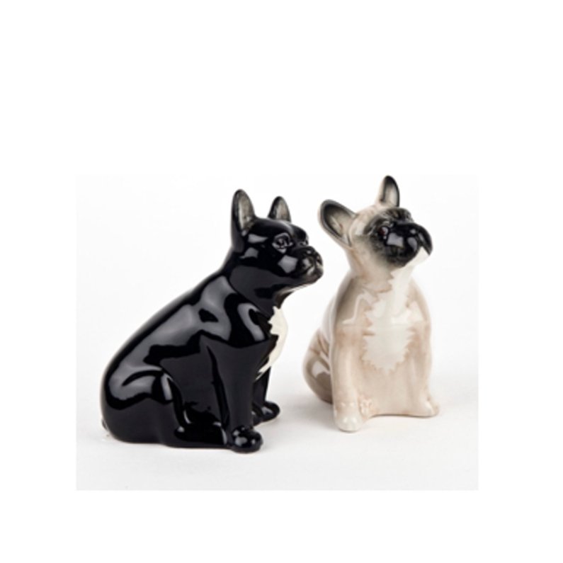 Franse bulldog zwart en beige Peper en Zout Quail Ceramics - SuperMatique