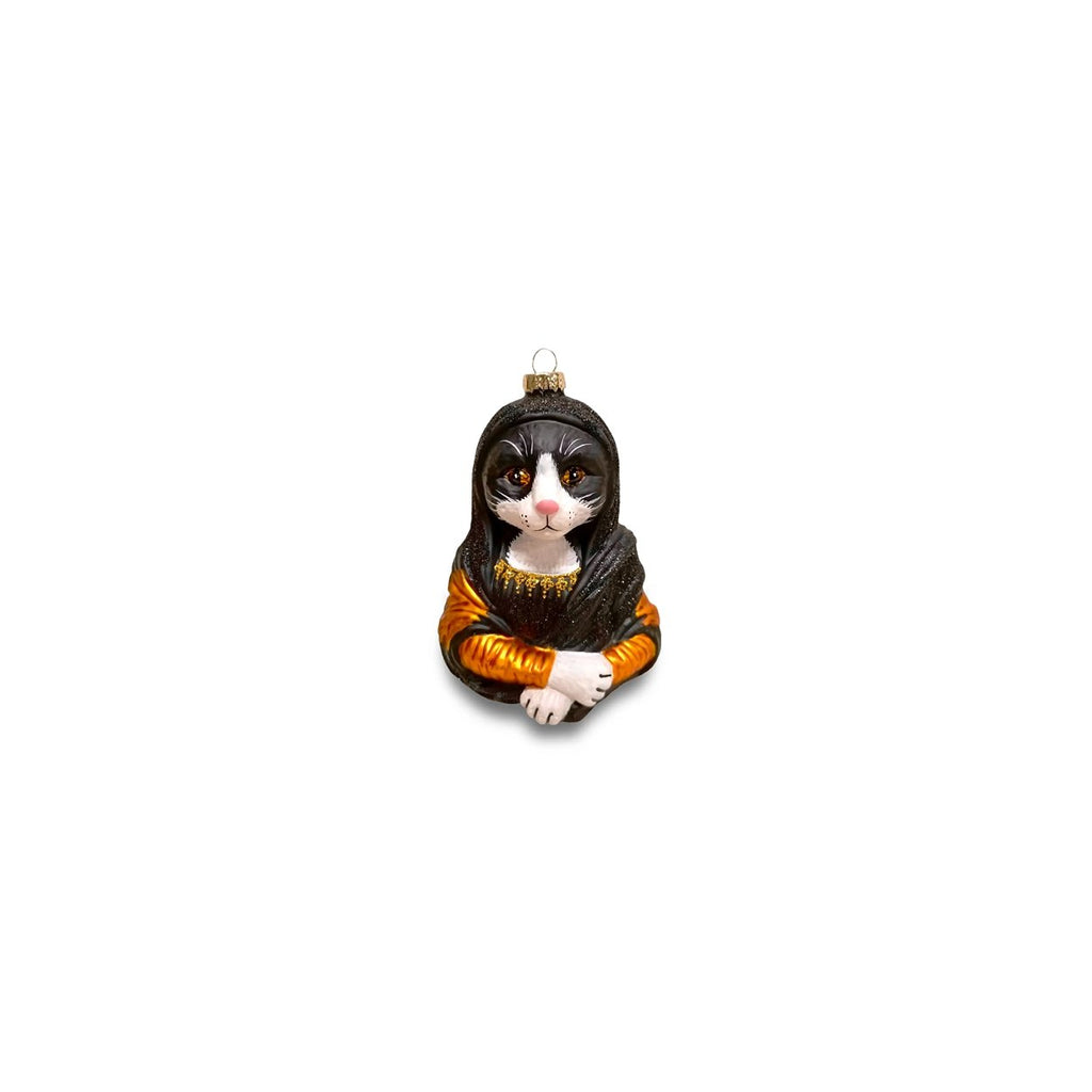 Meowna Lisa - Tuxedo kat Mona Lisa kerstbal - SuperMatique