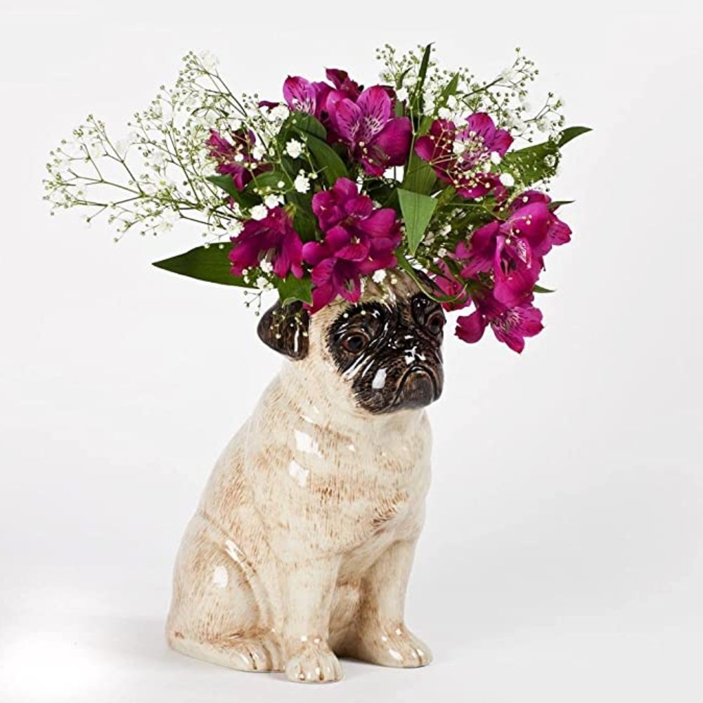 Mopshond Fawn Bloemenvaas - SuperMatique
