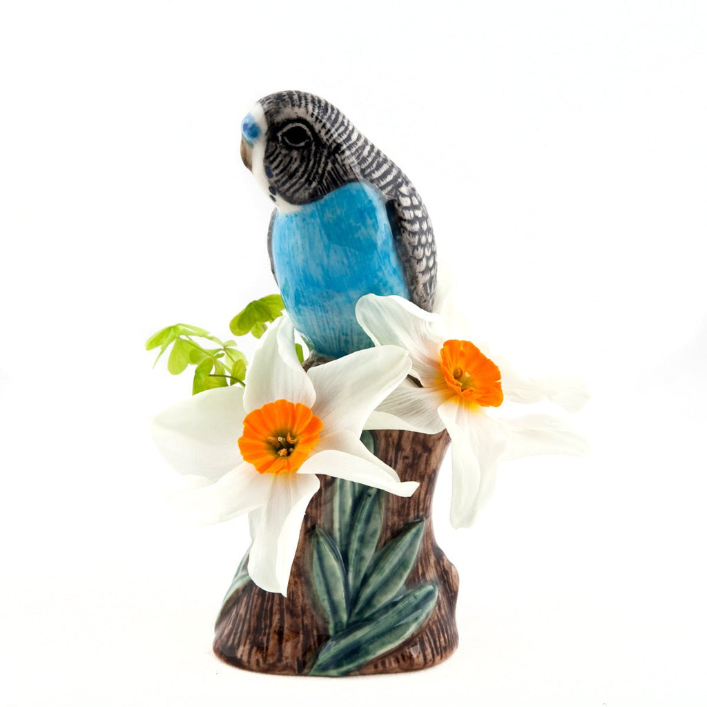 Parkiet blauw klein bloemenvaasje - SuperMatique