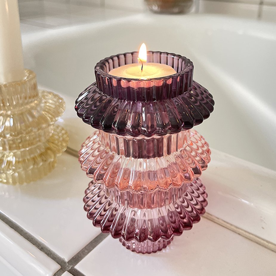 Spectacula kandelaar paars glas - SuperMatique