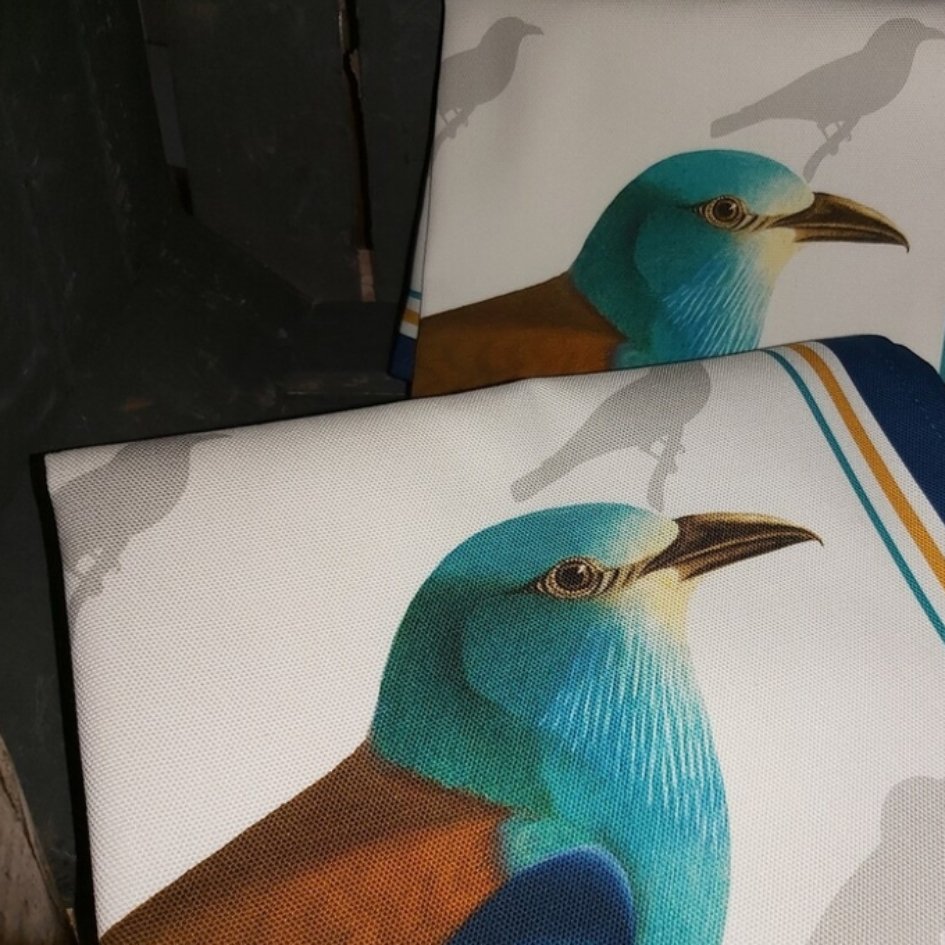 Turquoise Blue Bird Print Theedoek - SuperMatique