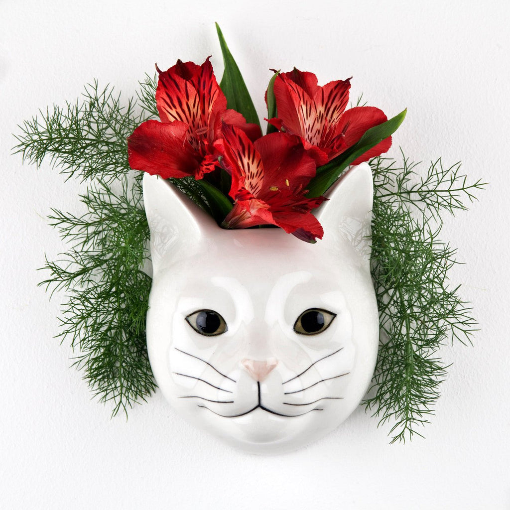 Witte Kat Daisy Wandvaas Quail Ceramics - SuperMatique