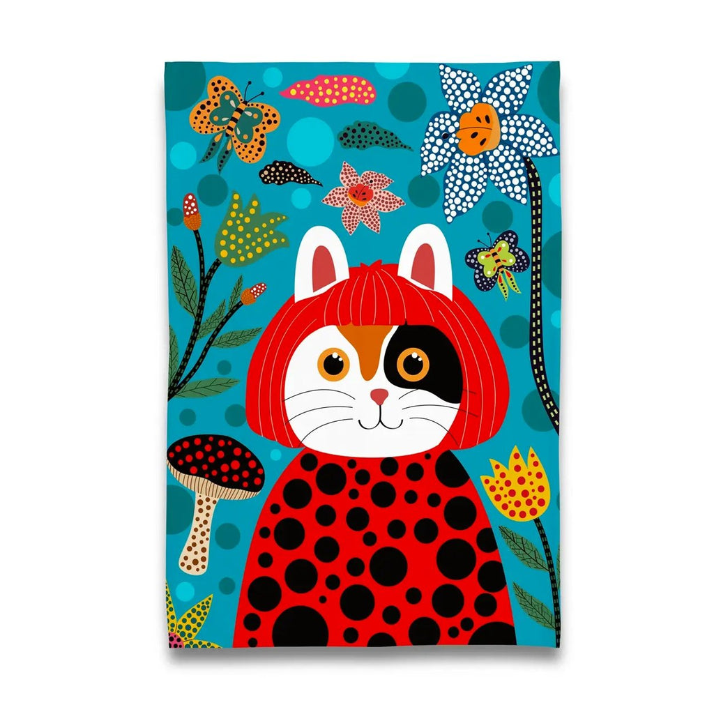 'Yayoi Kusama' Kusameow theedoek - SuperMatique